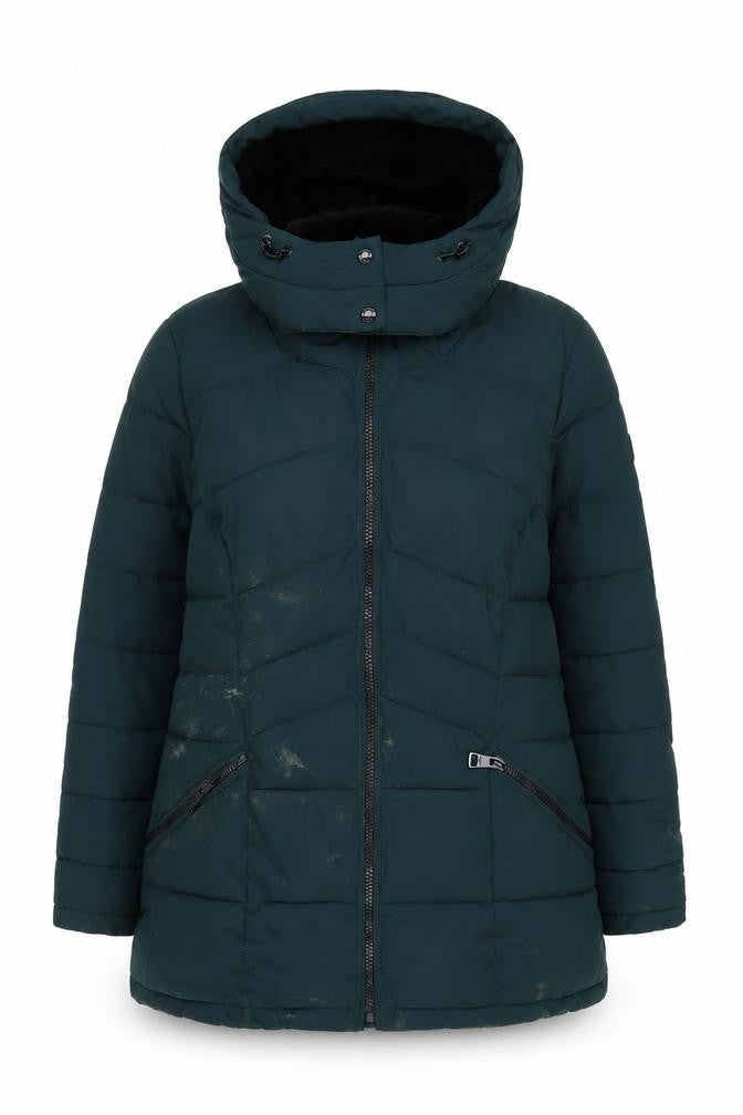 Front view of Andrew Marc Women's Green Puffer Jacket XL