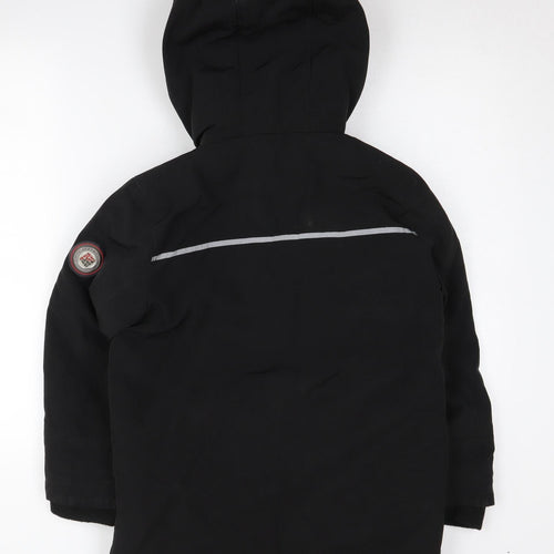 Andy & Evan Boys Black Parka Coat L Winter Hooded