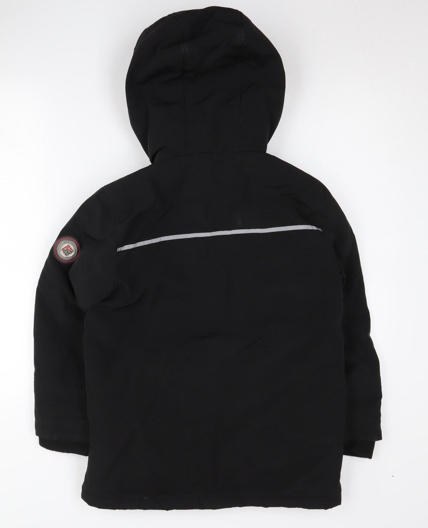 Andy & Evan Boys Black Parka Coat L Winter Hooded