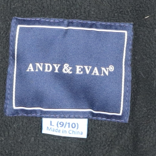 Andy & Evan Boys Black Parka Coat L Winter Hooded