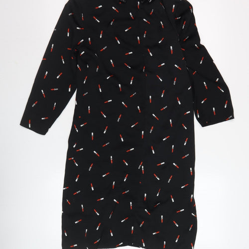 NAF NAF Women's Black Shift Dress Size 14 Sequin Accent