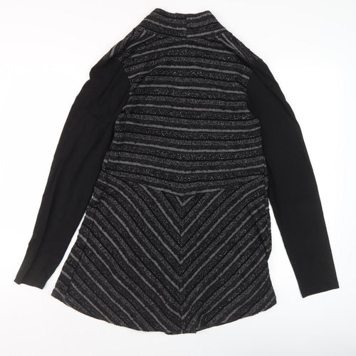 Per Una Women's Black Striped Cardigan Size 10