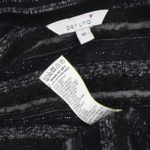 Per Una Women's Black Striped Cardigan Size 10