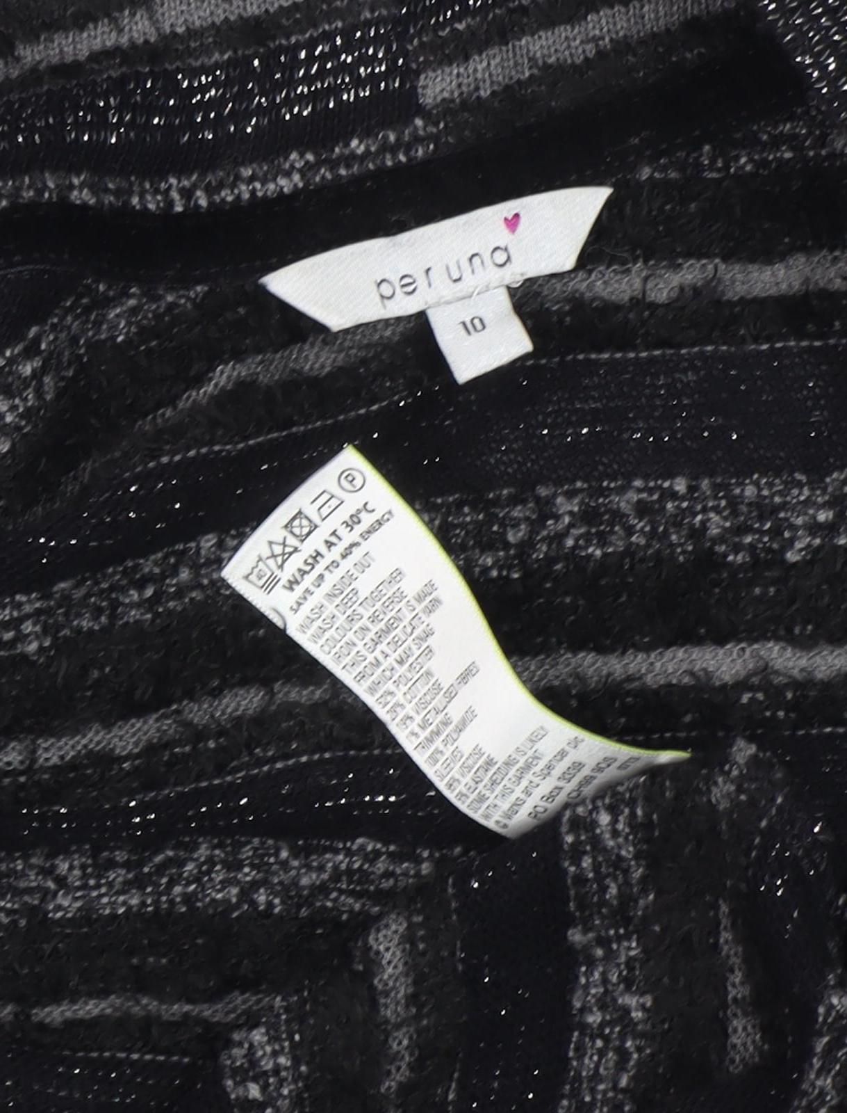 Per Una Women's Black Striped Cardigan Size 10