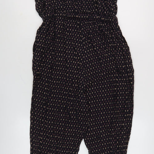Fat Face Women's Black Floral Jumpsuit Sz 14