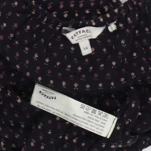 Fat Face Women's Black Floral Jumpsuit Sz 14