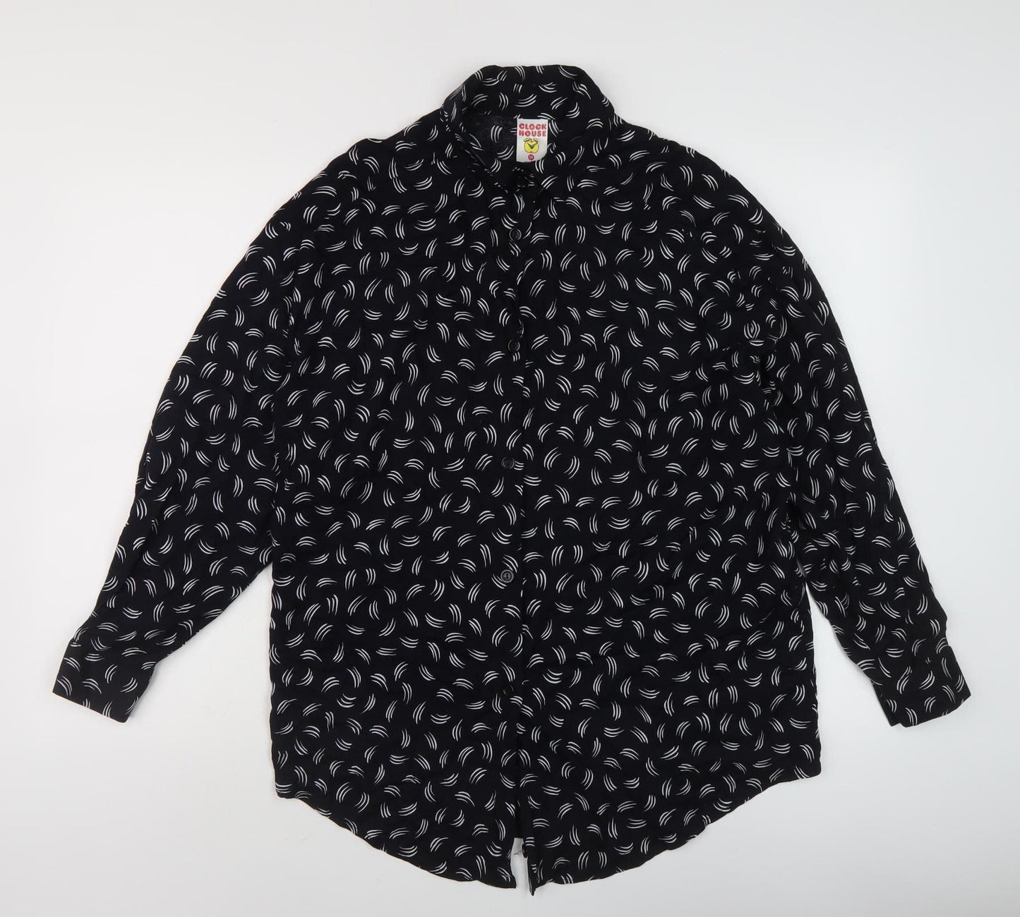 Clockhouse Women's Black Button-Up Shirt - Size 14