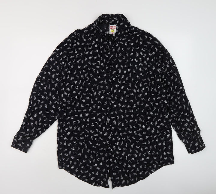 Clockhouse Women's Black Button-Up Shirt - Size 14