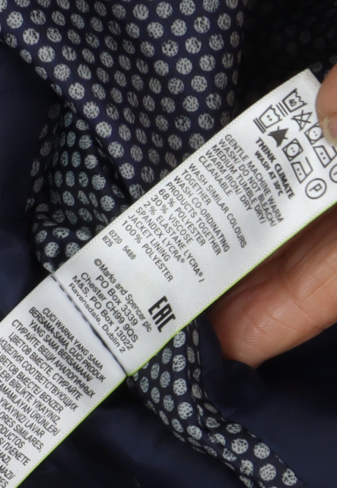 Marks and Spencer Men's Navy Blazer, Size 44R, Formal