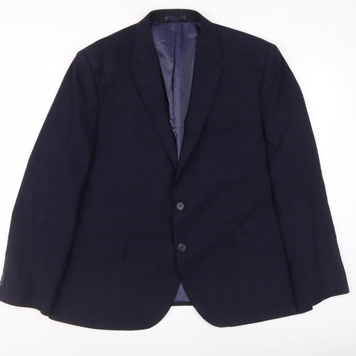 Marks and Spencer Men's Navy Check Blazer 36R