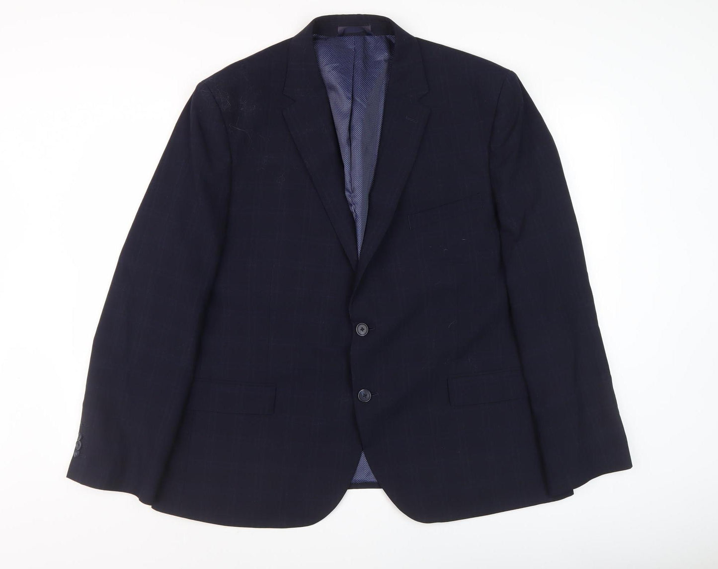 Marks and Spencer Men's Navy Check Blazer 36R
