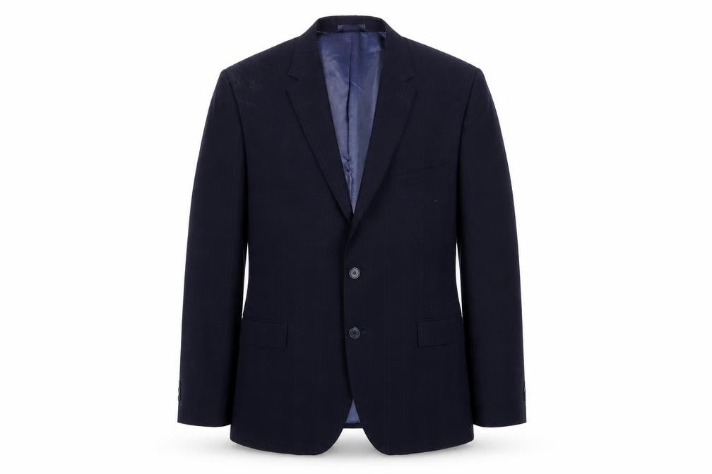 Front view of Marks & Spencer Men's Navy Check Blazer 36R