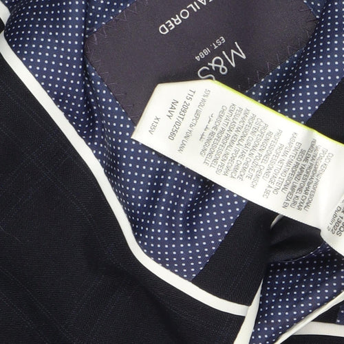 Marks and Spencer Men's Navy Check Blazer 36R