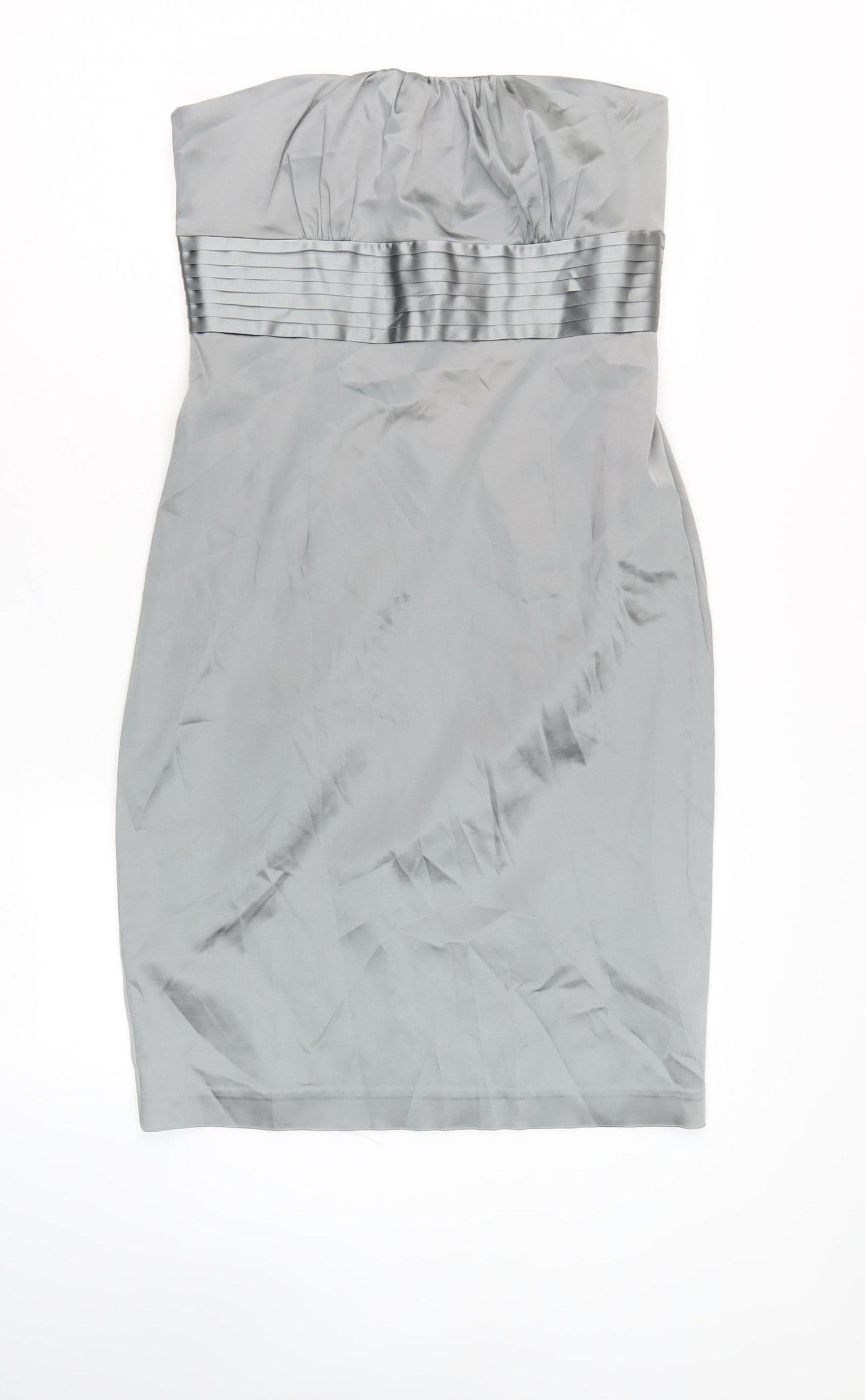 Warehouse Women's Grey Strapless Sheath Dress Size 14