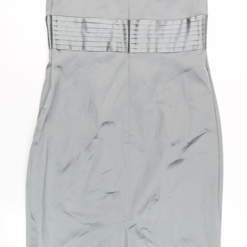 Warehouse Women's Grey Strapless Sheath Dress Size 14