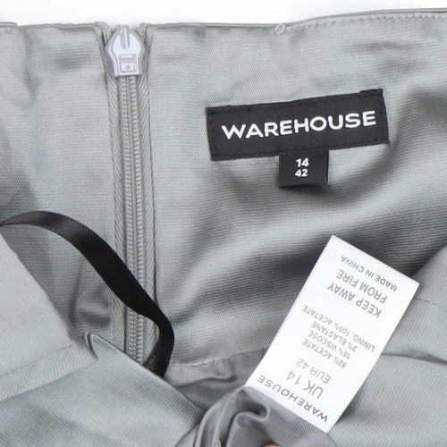 Warehouse Women's Grey Strapless Sheath Dress Size 14