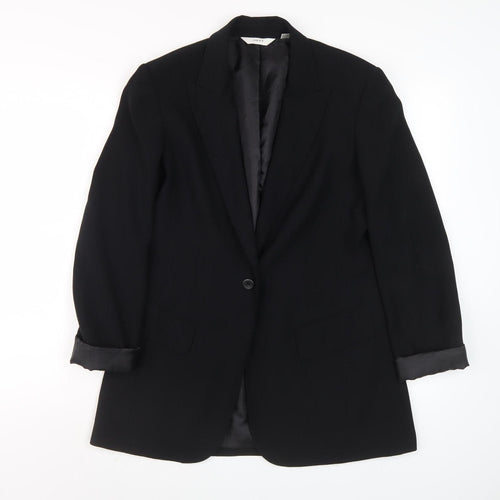 Next Women's Black Single-Breasted Blazer Size 8