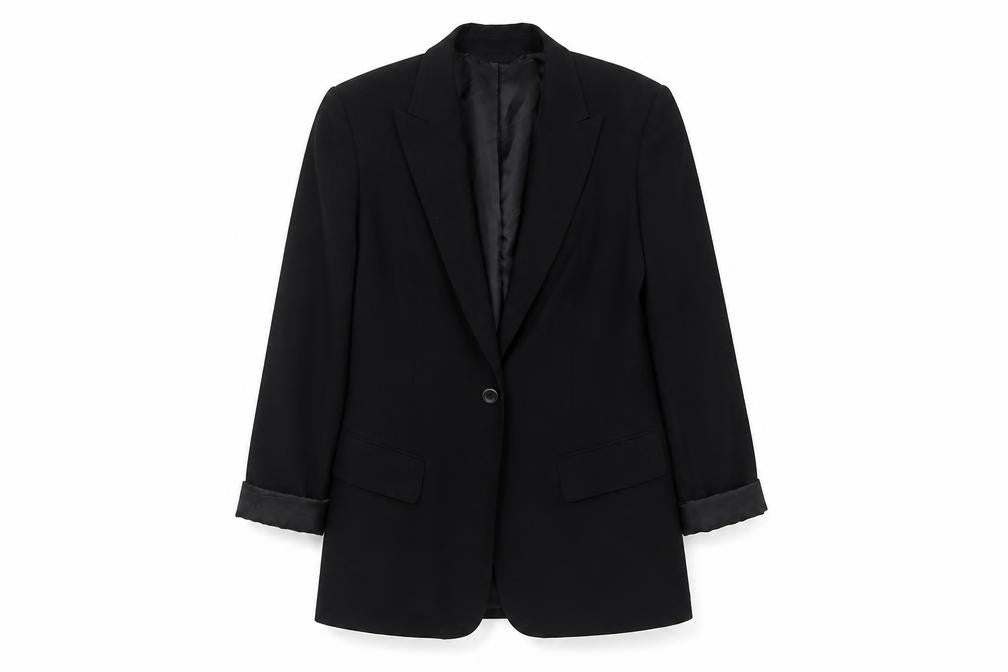 Front view of Next Women's Black Single-Breasted Blazer, size 8