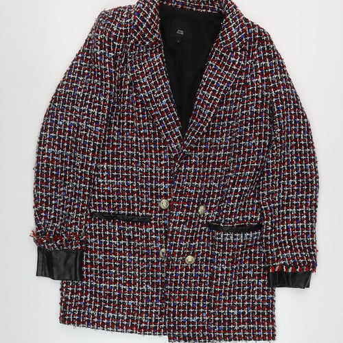 River Island Women’s Multicoloured Checked Coat - Size 12