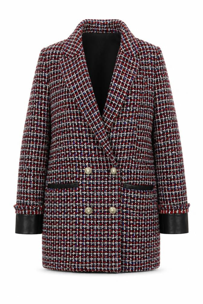 Front view of River Island Women’s Multicoloured Checked Coat -, size UK 12