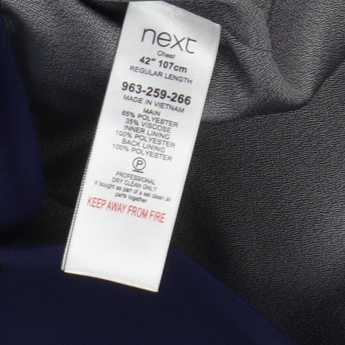 Next Men's Navy Suit Waistcoat 42 Blue Formal