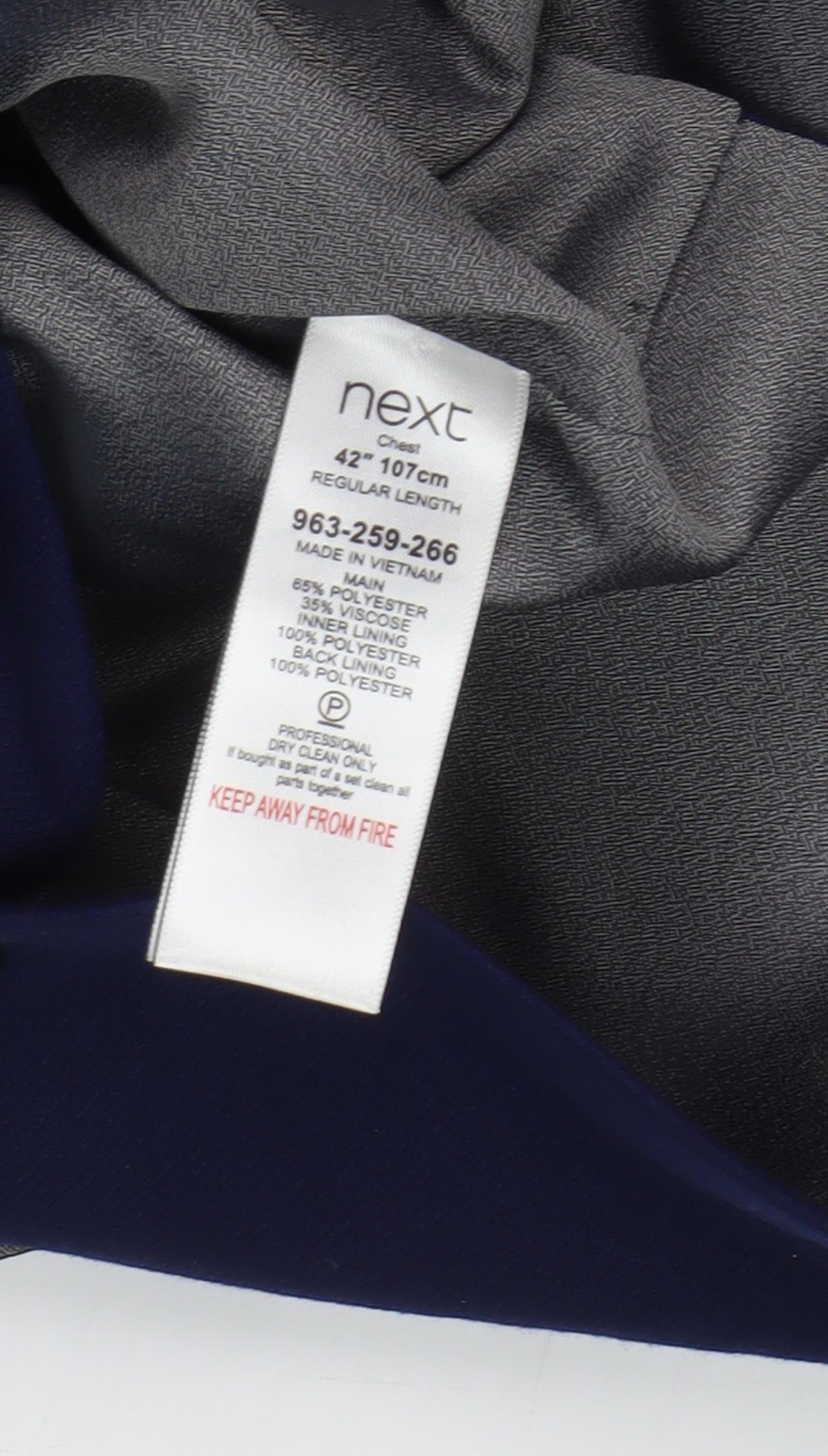 Next Men's Navy Suit Waistcoat 42 Blue Formal