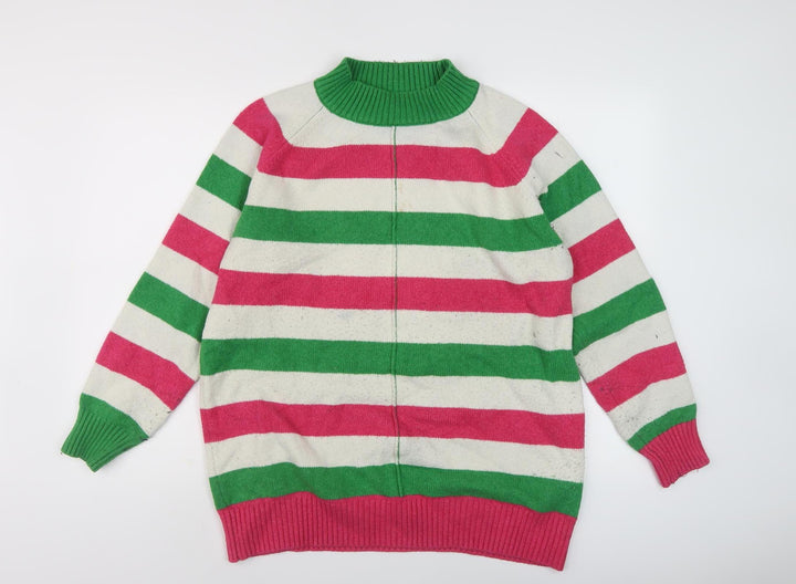 Next Women's Multicoloured Striped Pullover Jumper Size 12
