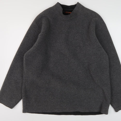 George Men's Grey Pullover Sweatshirt, Medium, Mock Neck