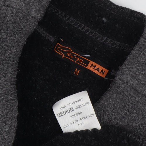 George Men's Grey Pullover Sweatshirt, Medium, Mock Neck