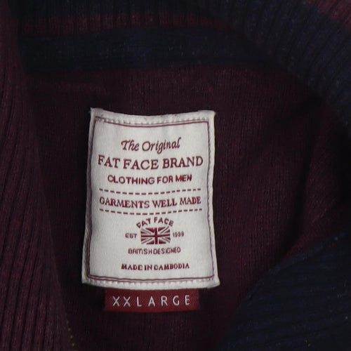 Fat Face Men's Red 1/2 Zip Jumper - Size 2XL