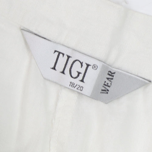 TIGI Women's Ivory Trousers with Pockets, Size 18