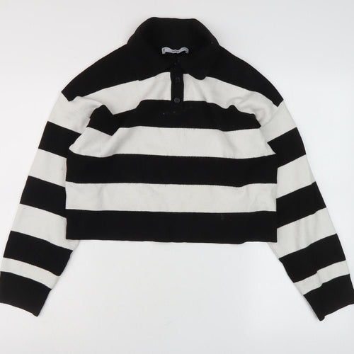 Mango Women's Black Striped Pullover Jumper