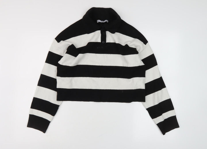 Mango Women's Black Striped Pullover Jumper