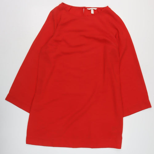 H&M Women's Red Long Sleeve Dress Size 8