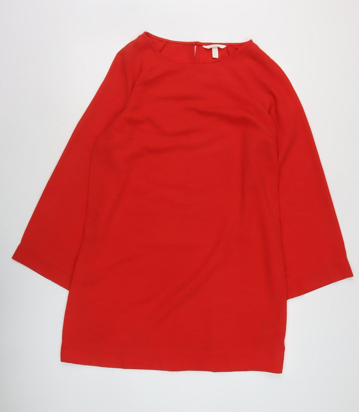 H&M Women's Red Long Sleeve Dress Size 8
