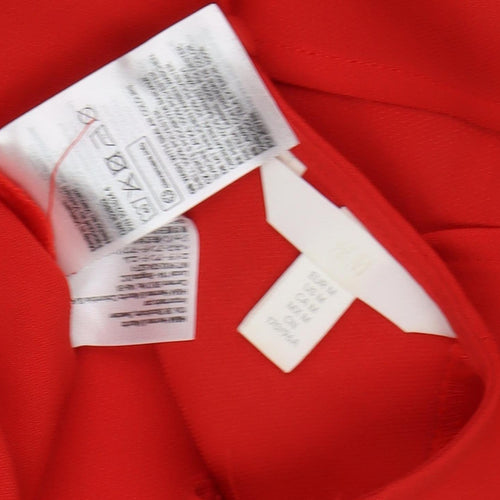 H&M Women's Red Long Sleeve Dress Size 8
