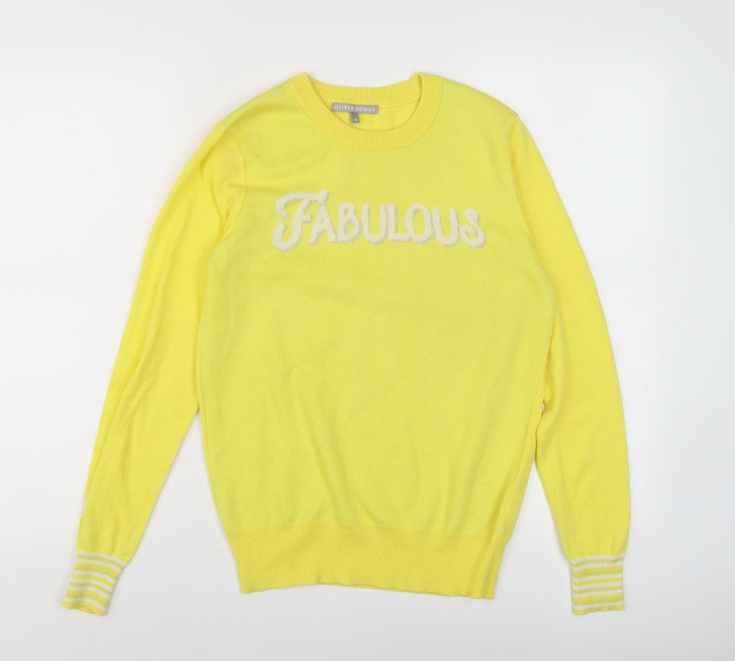 Oliver Bonas Women's Yellow Crew Neck Jumper