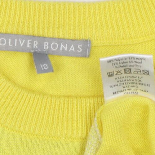 Oliver Bonas Women's Yellow Crew Neck Jumper