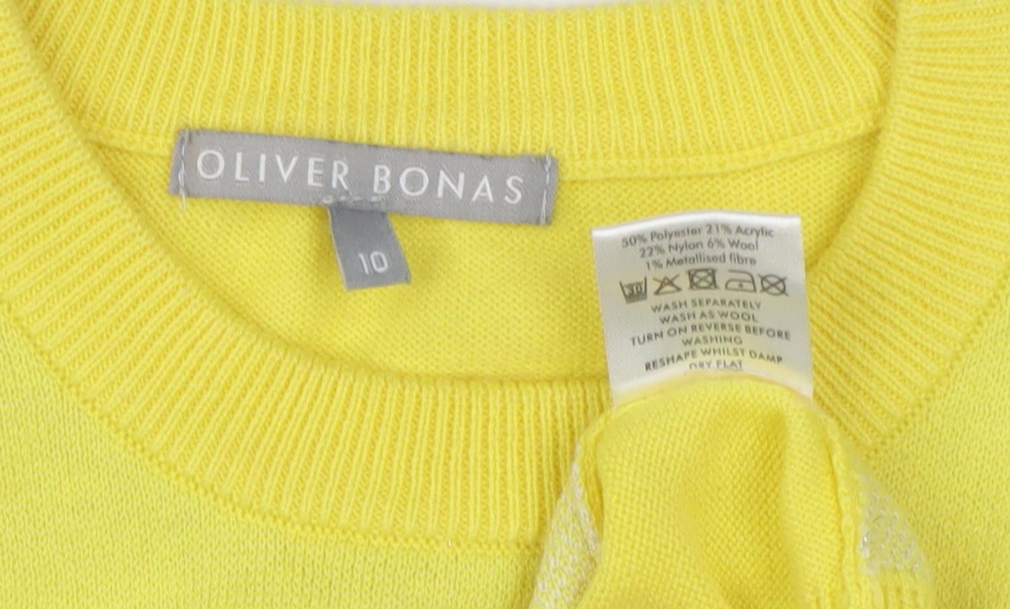 Oliver Bonas Women's Yellow Crew Neck Jumper