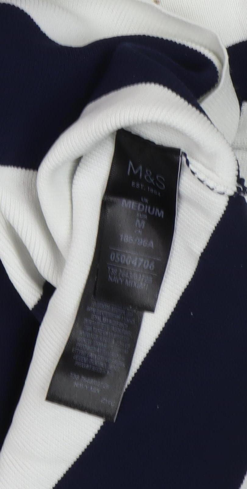 Marks and Spencer Women's Navy Striped Poncho M