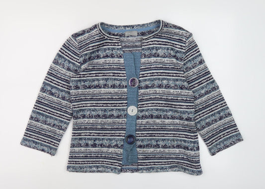 Front view of Per Una Women's Multicoloured Striped Knit Jacket M