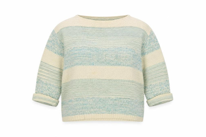 FatFace Women's Blue Striped 3/4 Sleeve Knit Jumper Size 10