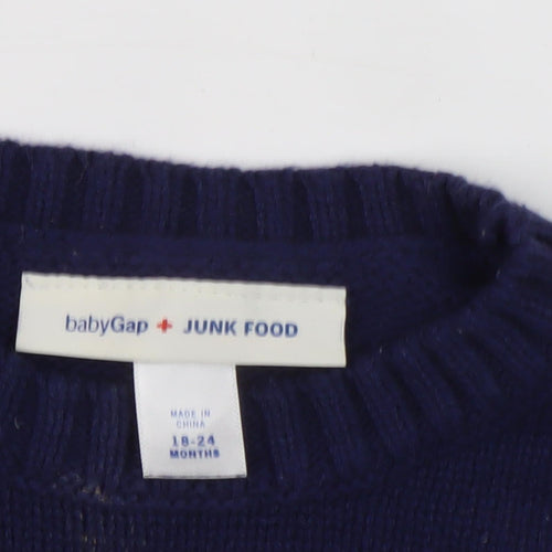 babyGap + Junk Food Boys Blue Batman Pullover Jumper Size 2Y