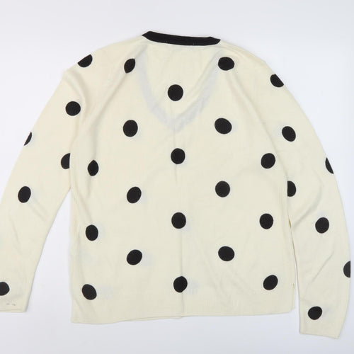 Marks and Spencer Ivory Polka Dot Women's Pullover Jumper Size 14
