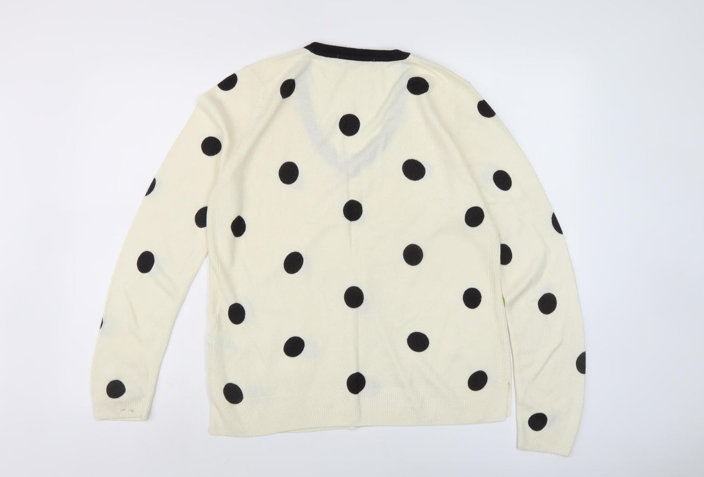 Marks and Spencer Ivory Polka Dot Women's Pullover Jumper Size 14