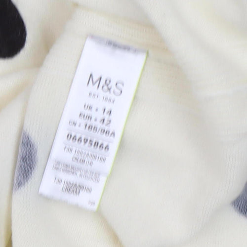 Marks and Spencer Ivory Polka Dot Women's Pullover Jumper Size 14