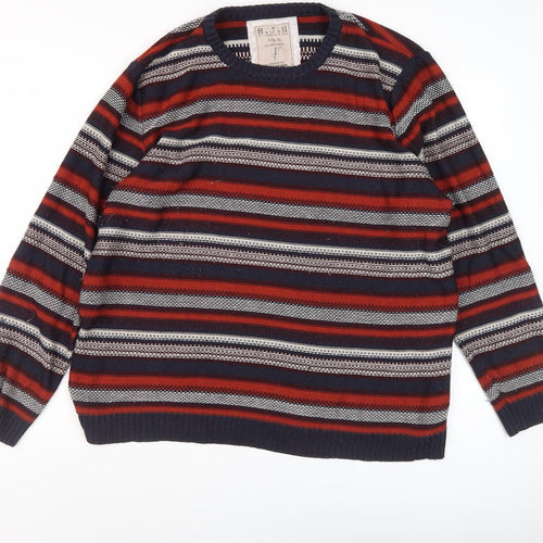 H.J.H Men's XL Multicoloured Striped Pullover Jumper