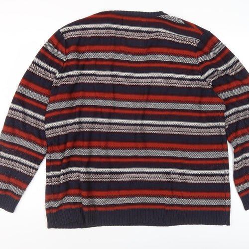 H.J.H Men's XL Multicoloured Striped Pullover Jumper