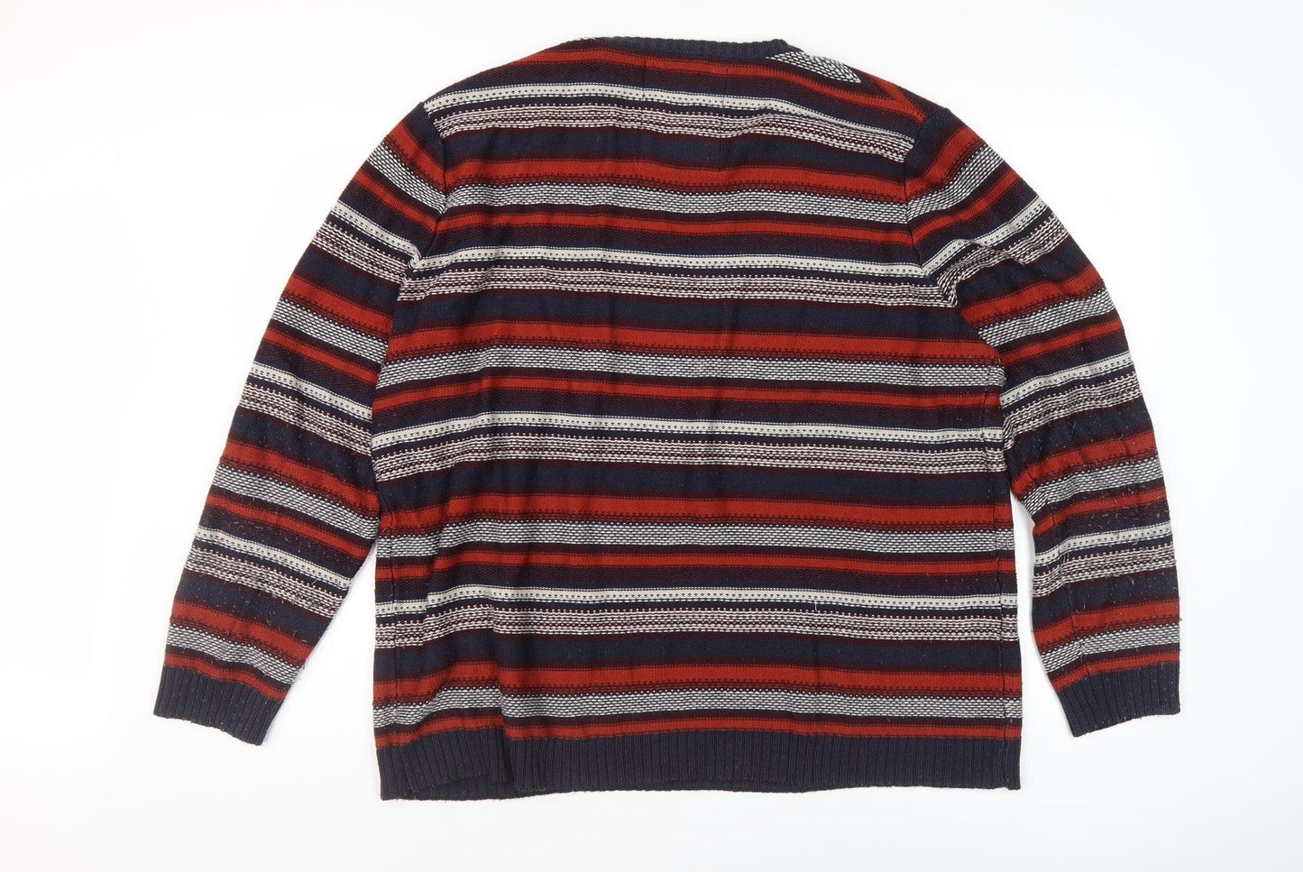 H.J.H Men's XL Multicoloured Striped Pullover Jumper