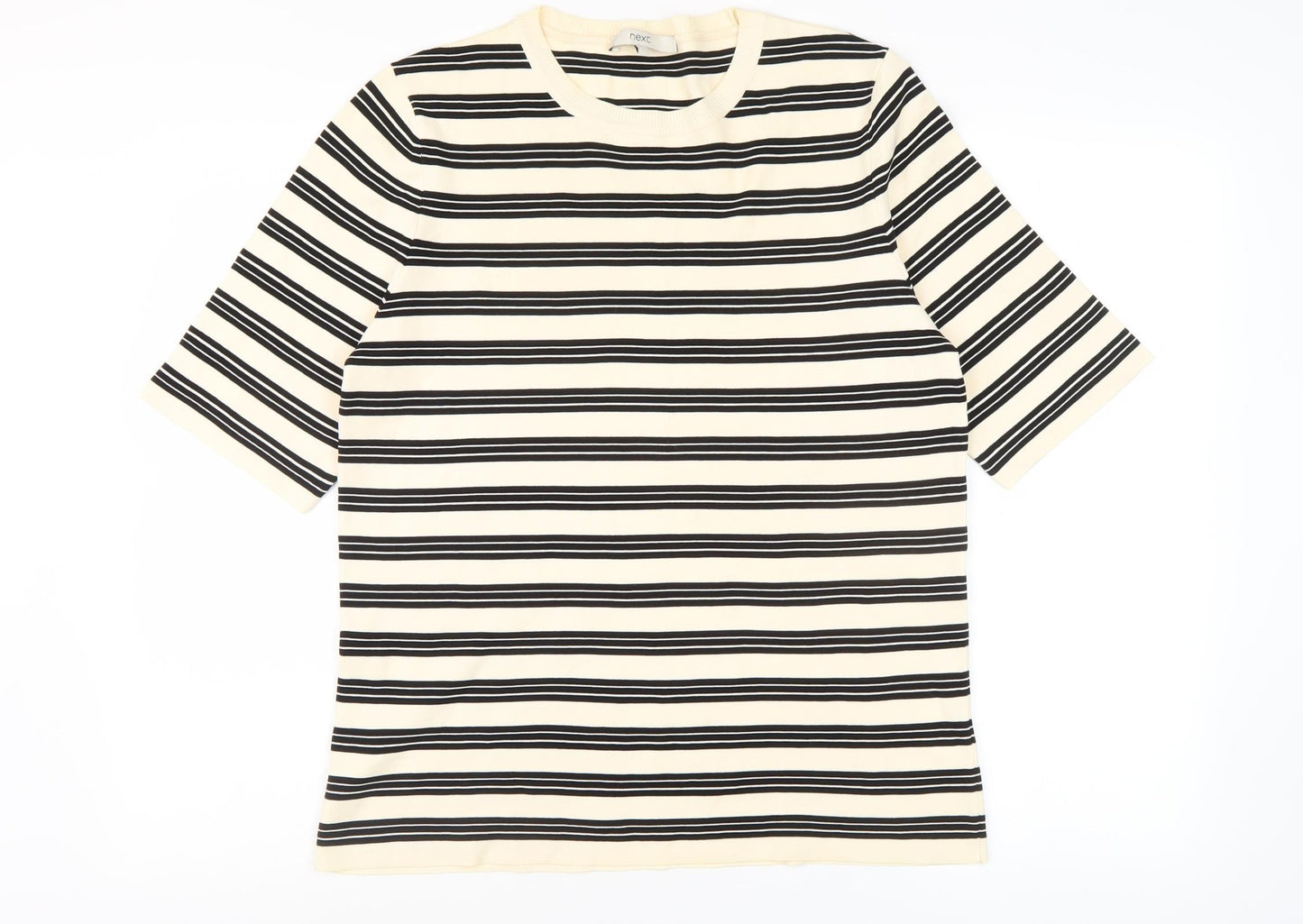 Next Women's Black Striped T-Shirt UK Size 16